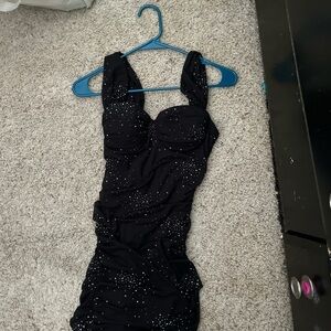 Windsor Black Dress with Silver Sparkle